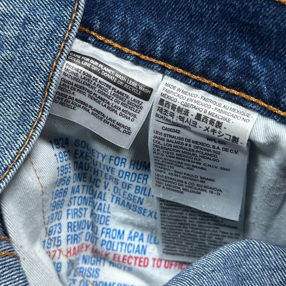 Levi's Harvey Milk Gay Pride Cutoff Distressed Denim Shorts Mens 31 - Picture 10 of 11